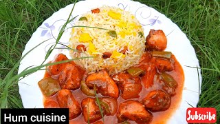 Chicken Manchurian Recipe |  Restaurant Style Chicken Manchurian With Egg Fried Rice