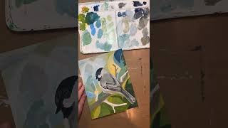 Painting a Black Capped Chickadee #artideas #tintsandshades #paintingbirds #artprocessvideo