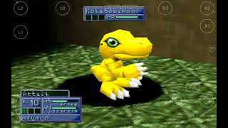 DIGIMON WORLD 2-PS1-USA-AKIRA'S AGUMON defeats the POWERFUL Wild Digimon KOKATORIMON!