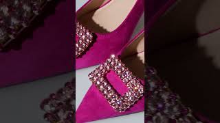 Pantofi Menbur Fucsia Eleganti Toc Mic Cristale RIN  #mangata #menbur #fashion #shoes