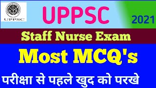 UPPSC staff nurse MCQ's | up cho mcq | uppsc important Question |  #uppsc_staff_nurse