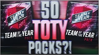 50 TEAM OF THE YEAR PACKS!! CRAZY TOTY ELITE PULLS! - Madden Mobile 17