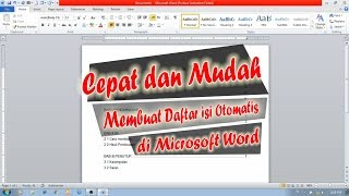 CEPAT DAN MUDAH MEMBUAT DAFTAR ISI DI MICROSOFT WORD