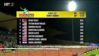 Women's 100m hurdles IAAF world challenge Zagreb 2019