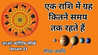 grah ek rashi main kitane samye tak rahte hain. Astrology chapter 33