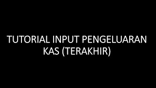 MYOB Input Transaksi Pengeluaran Kas (Tutorial Terakhir)