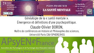 Généalogie de la « santé mentale ». Émergence et définitions d’une psychopolitique.