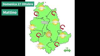 Il tempo previsto per domani Domenica 27 ottobre 2024