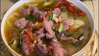 Thịt bò nấu cải chua , món ngon dễ làm (công thức của kênh)/beef stew with pickled cabbage