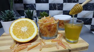 قشور البرتقال معسلين لتنسيم الكيك ومختلف الحلويات/Recette d'oranges confites