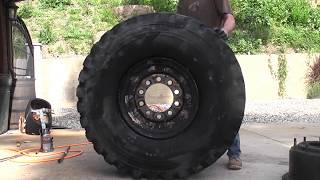 Mounting a 53" tire on a split rim. M939 5 Ton Military Truck 16.00R20