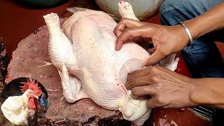 The chickens cut with amazing skill | I am amazed at the man's chicken cutting | Chicken Cutting