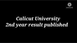 Calicut University 2nd year result published