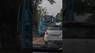 Bus goes out of the lane without an indicator 🙁#bus #keralabus #drivesafe #roadsafety #shorts