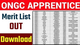 ONGC Apprentice Merit list 2024,ONGC Apprentice Survey Form 2024, ONGC Apprentice latest Update 2024