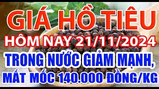 Giá tiêu hôm nay 21/11/2024: trong nước giảm mạnh, mất mốc 140.000 đồng/kg