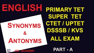 Synonyms & Antonyms,OPPOSITE WORDS ,ENGLISH VOCABULARY, MIR ACADEMY