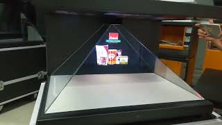 Display holografic 3D piramidal, vedere 3 laturi, display 21"5 Advertising