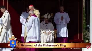 Pope receives the Fisherman’s ring with the Keys to forgive sins