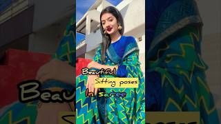 Beautiful sitting poses in saree🦚/sitting pose ideas/RADHA RAJVANSHI ❤️#viral #ytshorts #shorts