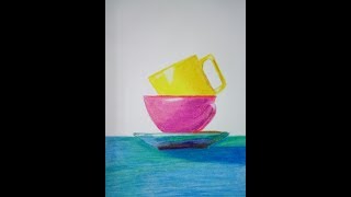 Drawing - Still Life Object Drawing With Oil Pastel