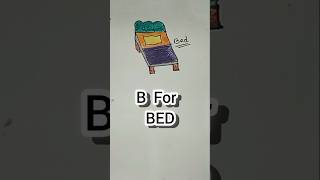 Easy Bed Drawing 🛌 😴 #drawing #art #shorts #kids