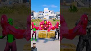 GTA V : RANDOM BABY HULK VS IRON-HULK SUPERHERO BATTLE 😎#shorts #gta5