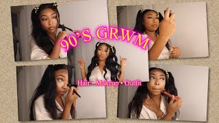 GRWM FOR A 90’S PARTY *FULL MAKEUP & HAIR TUTORIAL*| Shalaya Dae