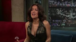 Salma Hayek busty in sexy leather top!  #2  VIDEO LOOP!