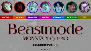 MONSTA X (몬스타엑스) - Beastmode (Color Coded Han/Rom/Eng/Esp Lyrics)