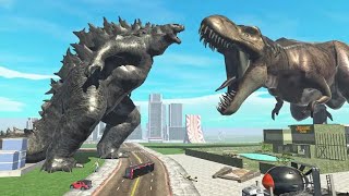 Godzilla vs Super Giant Black Dinasaur in Indian Bikes Driving 3D