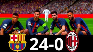 MESSI, RONALDO, MBAPPE, NEYMAR, ALL STARS | BARCELONA 24-0 AC MILAN