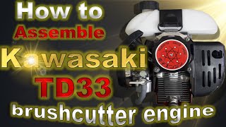 Как собрать двигатель кустореза Kawasaki TD33