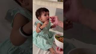 Cute Baby eating Millet noddles #babygirl #baby #noddles #cutedresses