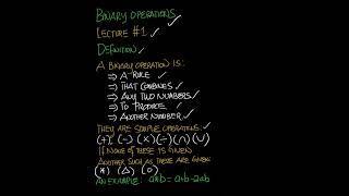 MATHEMATICS || Binary Operations Explained | Lecture 1 | #maths