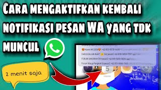 CARA MENAMPILKAN NOTIFI WHATSAPP DI LAYAR ATAS - Biar muncul di layar