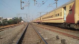 Azad hind Express skipping Silyari at 110 kmph with amazing track sounds.