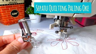 Cara Mudah Quilting buat Pemula/Tutorial Sepatu Free Motion di Mesin jahit Singer Portable