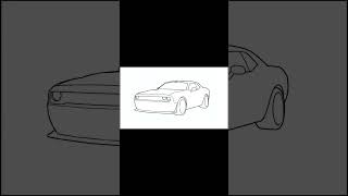 How to draw a DODGE CHALLENGER SRT HELLCAT 2024 / drawing dodge challenger step by step