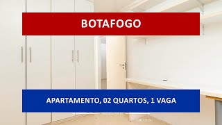 AP0752 - Botafogo, aluga-se, lindo apartamento, sala, 2 quartos, 1 vaga, prédio de alto luxo.