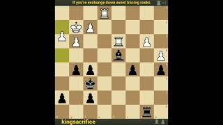 Exchange down avoid tracing rooks #chess #kingsacrifice #shorts