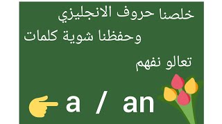 كيف اتعلم الإنجليزية من الصفر؟خلصنا الحروف وشوية كلمات تعالو نفهم a /an Grammar (1)