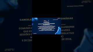 CANCELAMENTO DAS SESSÕES ORDINÁRIAS (19 E 20/03/2024)