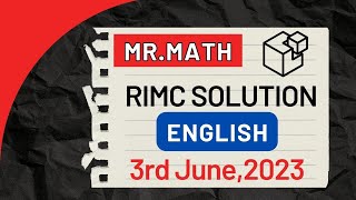 RIMC #english #solution #answer #key #sainikschool #important #subscribe