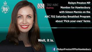 Robyn Preston on ABC Radio Breakfast on 'pick-your own' farms