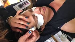 Hand placement for lash artists and how to tape back eyelids while working. LIVE DEMO