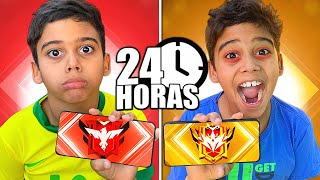 24 Horas JOGANDO SEM PARAR Até MEU IRMÃOZINHO PEGAR DESAFIANTE no Free Fire!