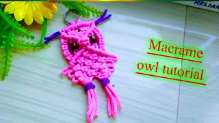 How To Make Macrame Mini Owl 🦉 Keychain// Macrame Mini Owl Keyring