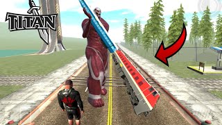 Colossal Titan vs Haunted Train in Indian Bikes Driving 3d  game