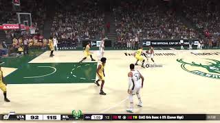 NBA2K25 - My NBA Franchise - Bucks (1-6) vs Jazz (1-6) LIVE 4th Quarter 87-76 Bucks